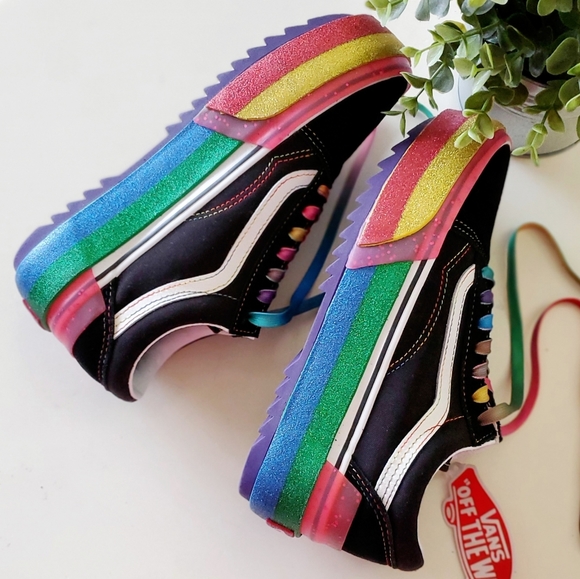 VANS GLITTER OLD SKOOL STACKED SHOES - Picture 4 of 10